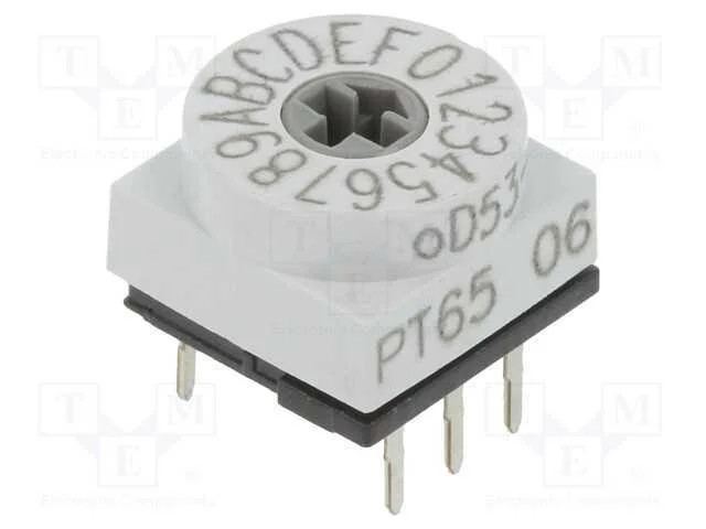 Emissor de C&oacute;digo, Hex/Bcd, Pos: 16, Tht, Rcontacto Max: 80mo, Pt65