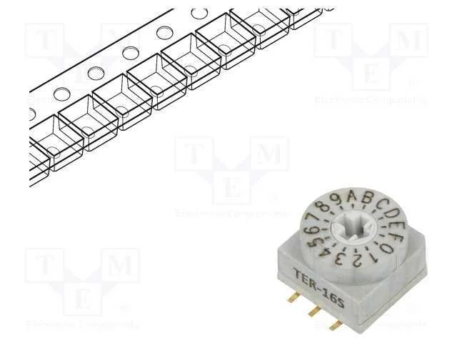Emissor de C&oacute;digo, Hex/Bcd, Pos: 16, Smt, Rcontacto Max: 80mo, 7ncm