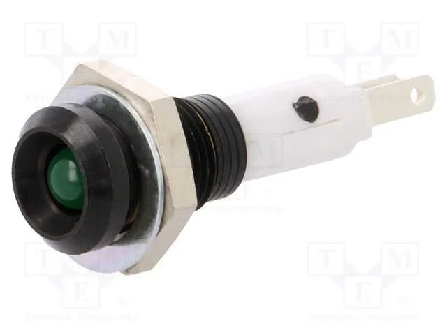 Luz Indicadora: Led, C&ocirc;ncavo, Verde, 9mm, para Im.