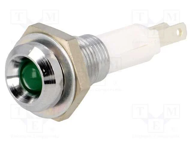 Luz Indicadora: Led, C&ocirc;ncavo, Verde, 9mm, para Im.