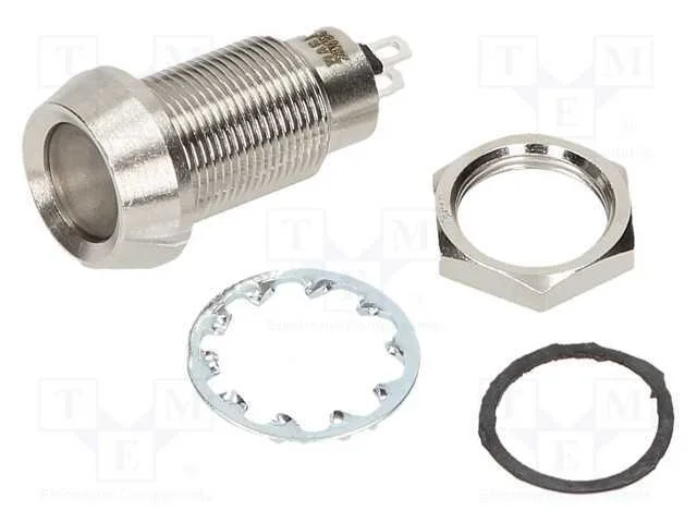 Luz indicadora: LED, c&ocirc;ncavo, verde, 24&divide;28VDC, 12.