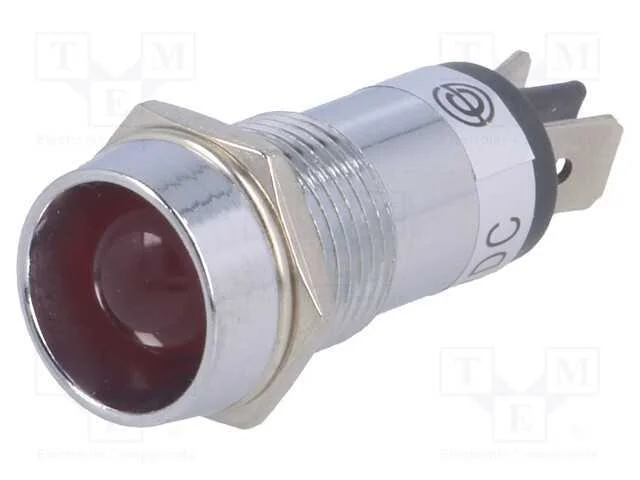 Luz Indicadora: Led, C&ocirc;ncavo, Vermelho, 24vdc, 14,2mm, Ip40, Lat&atilde;o