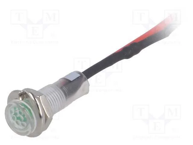 Luz indicadora: LED, plana, verde, 24VDC, 5,2mm, .