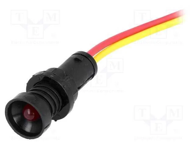 Luz Indicadora: Led, C&ocirc;ncavo, Vermelho, 12&divide;24vdc, 12&divide;24vac, 10mm