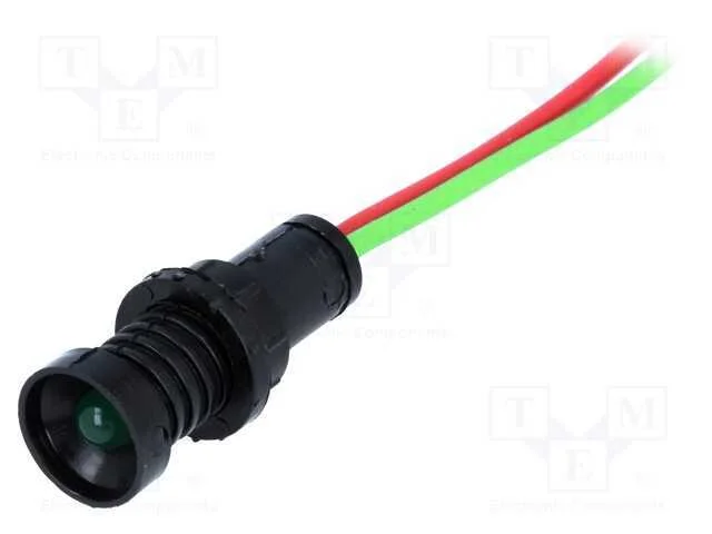 Luz indicadora: LED, c&ocirc;ncavo, verde, 12&divide;24VDC, 12.