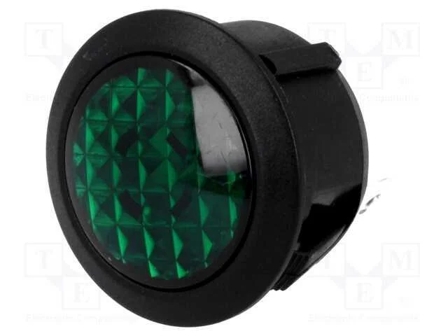 Luz Indicadora: Led, Convexa, Verde, 24vdc, 20mm, Ip20, Poliamida