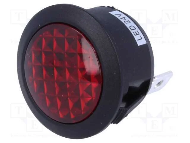 Luz Indicadora: Led, Convexa, Vermelho, 24vdc, 20mm, Ip20, Ul94v-2
