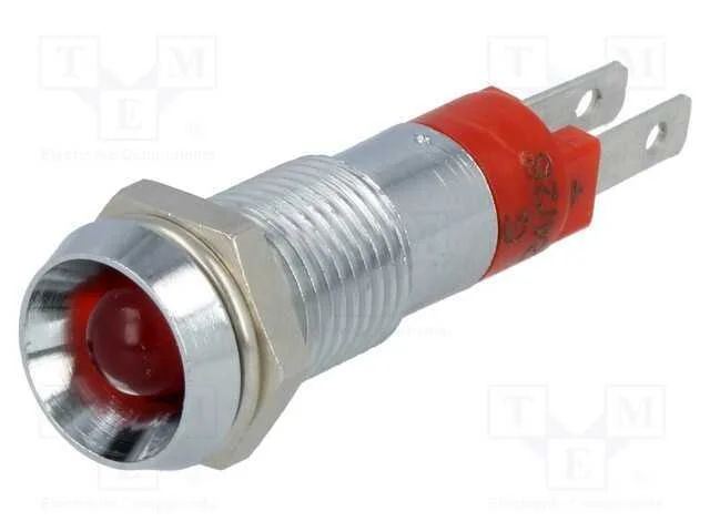 Luz Indicadora: Led, C&ocirc;ncavo, Vermelho, 24&divide;28vdc, 8,2mm, Ip67