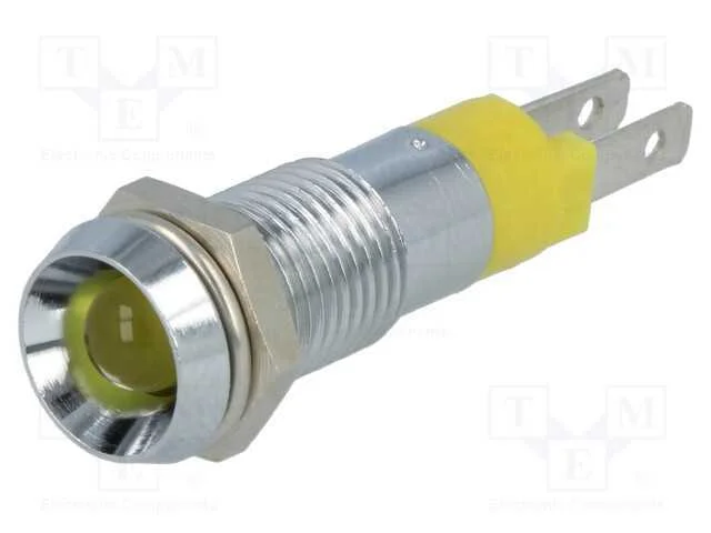 Luz Indicadora: Led, C&ocirc;ncavo, Amarela, 24&divide;28vdc, 8,2mm, Ip67