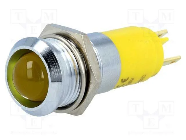 Luz indicadora: LED, c&ocirc;ncavo, amarela, 24&divide;28VDC, .