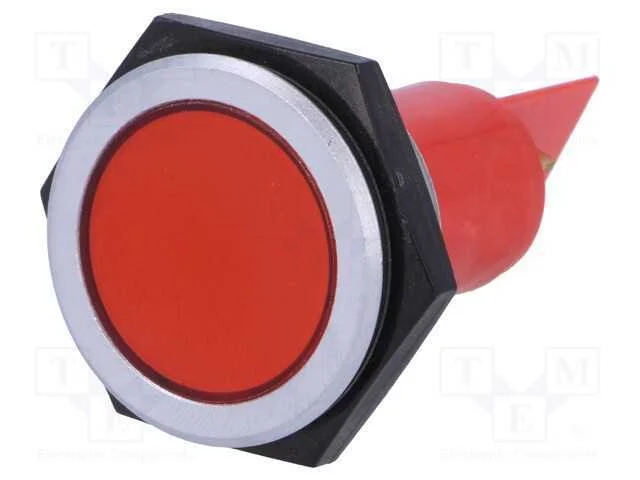 Luz indicadora: LED, plana, vermelho, 24&divide;28VDC, 3.