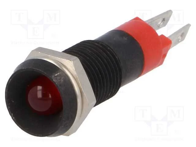 Luz Indicadora: Led, C&ocirc;ncavo, Vermelho, 24&divide;28vdc, 8,2mm, Ip67
