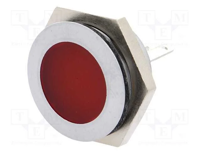 Luz indicadora: LED, plana, vermelho, 12&divide;14VDC, 2.