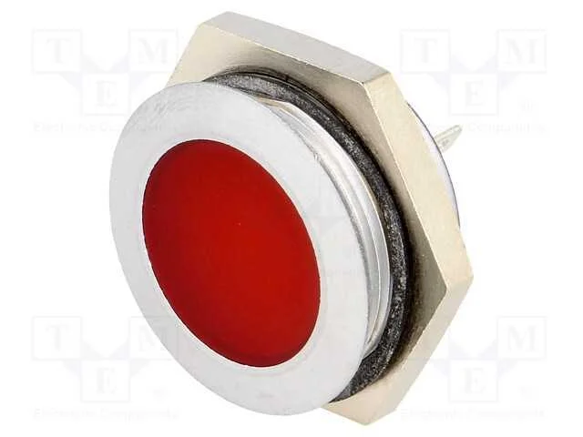Luz indicadora: LED, plana, vermelho, 24&divide;28VDC, 2.