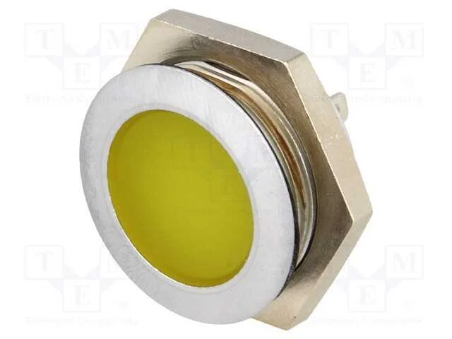 Luz indicadora: LED, plana, amarela, 24&divide;28VDC, 22.