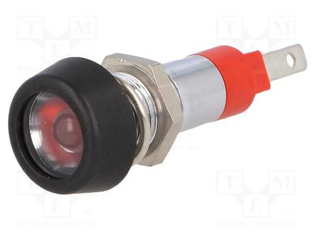 Luz Indicadora: Led, Plana, Vermelho, 24&divide;28vdc, 24&divide;28vac, 8,2mm