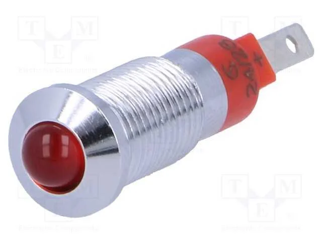 Luz Indicadora: Led, Convexa, Vermelho, 24&divide;28vdc, 8,2mm, Ip40