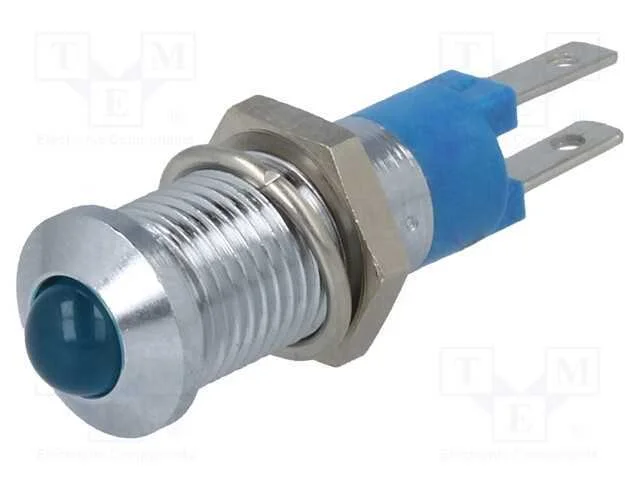 Luz indicadora: LED, convexa, azul, 12&divide;14VDC, 8,2.