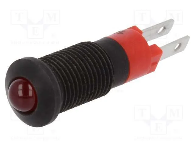 Luz indicadora: LED, convexa, vermelho, 12&divide;14VDC,.