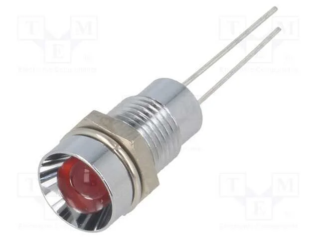Luz Indicadora: Led, C&ocirc;ncavo, Vermelho, 8,2mm, Ip40, Lat&atilde;o