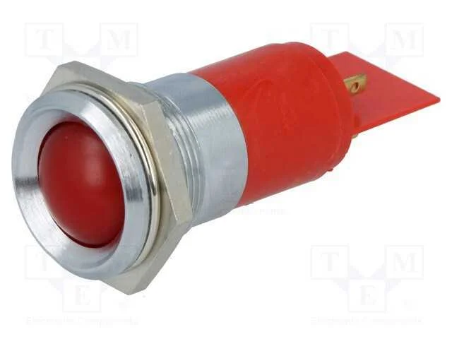 Luz indicadora: LED, c&ocirc;ncavo, vermelho, 24&divide;28VDC,.