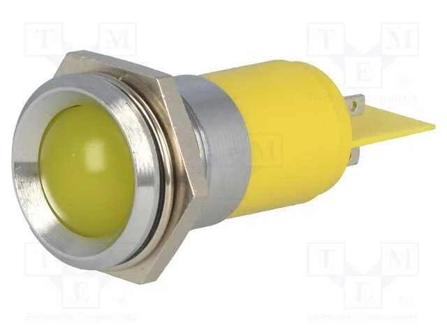 Luz indicadora: LED, c&ocirc;ncavo, amarela, 24&divide;28VDC, .