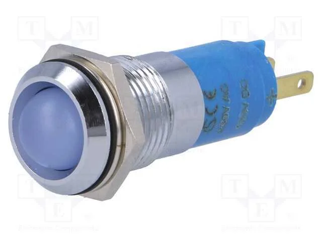 Luz indicadora: LED, c&ocirc;ncavo, azul, 230VAC, 14,2m.