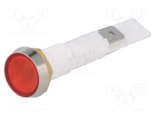 Luz Indicadora: com L&acirc;mpada de N&eacute;on, Plana, 230vac, Abe: 10mm