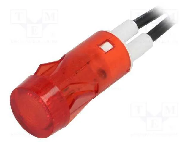Luz Indicadora: com L&acirc;mpada de N&eacute;on, Plana, Vermelha, 230vac