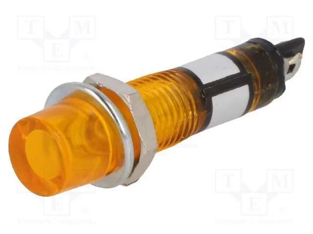 Luz Indicadora: com L&acirc;mpada de N&eacute;on, C&ocirc;ncavo, Laranja, 12vac