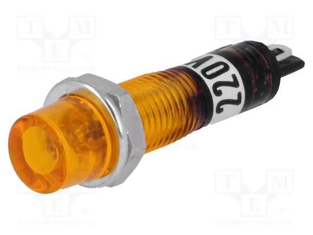 Luz Indicadora: com L&acirc;mpada de N&eacute;on, C&ocirc;ncavo, Laranja, 230vac