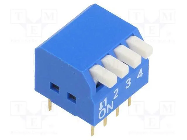 Interruptor: DIP-SWITCH, Quantidade de sec&ccedil;&otilde;es: 4.