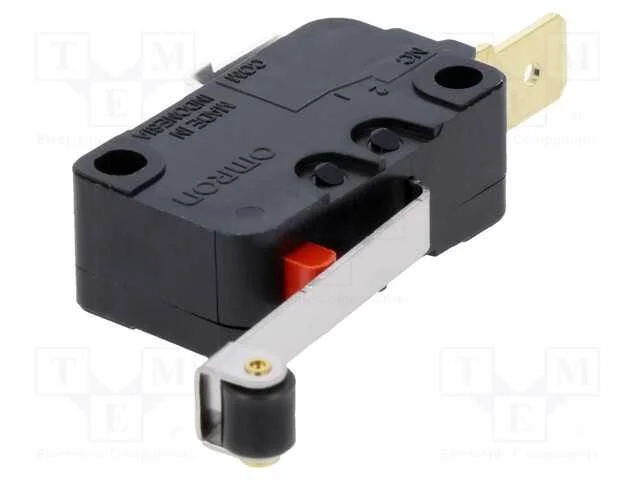 Microinterruptor Snap Action, com Alavanca (Com Rolo), Spst-Nc
