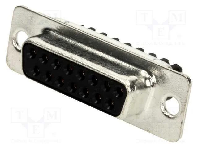 D-Sub, PIN: 15, ficha, f&ecirc;mea, com cabo, terminal .