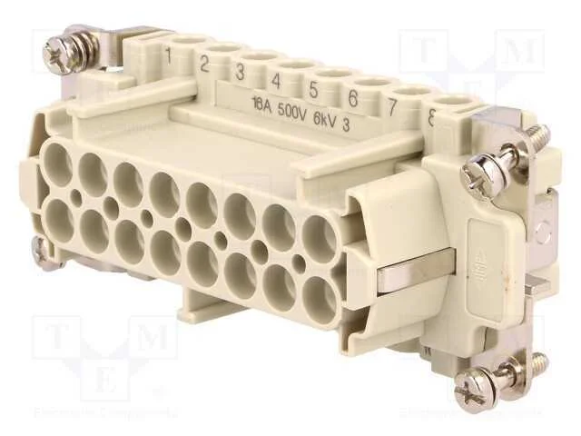 Conector: Hdc, F&ecirc;mea, Cne, Pin: 16, 16+Pe, Tamanho 77.27, 16a, 500v