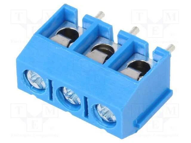 PCB bloco terminal, angulares 90, 5mm, faixas: 3,.