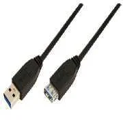Cabo Usb 3.0  Macho a para Macho F. Comprimento 1.0 Metros. Cabo High Speed. em Preto