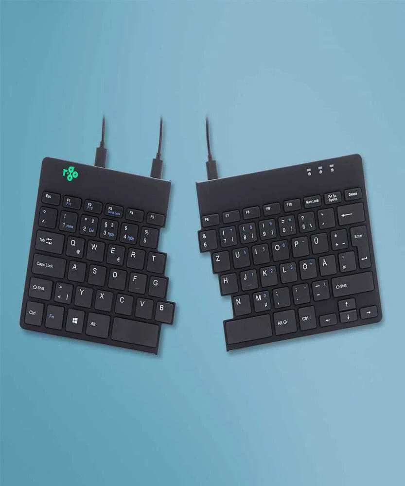 R-GO TOOLS SPLIT RGOSP-DEWIBL TECLADO USB QWERTZ .