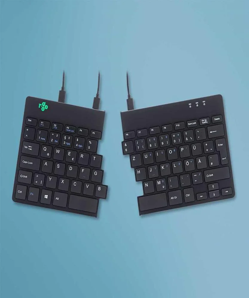 R-GO TOOLS SPLIT RGOSP-DEWIBL TECLADO USB QWERTZ .