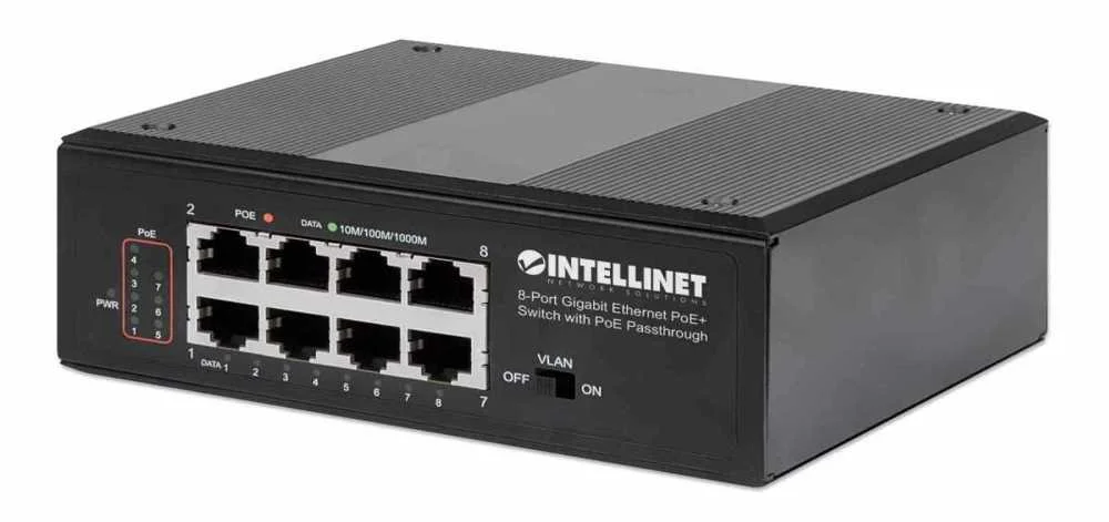 Intellinet 8-Port Poe+ Gigabit Switch Mit Poe-Passthrough