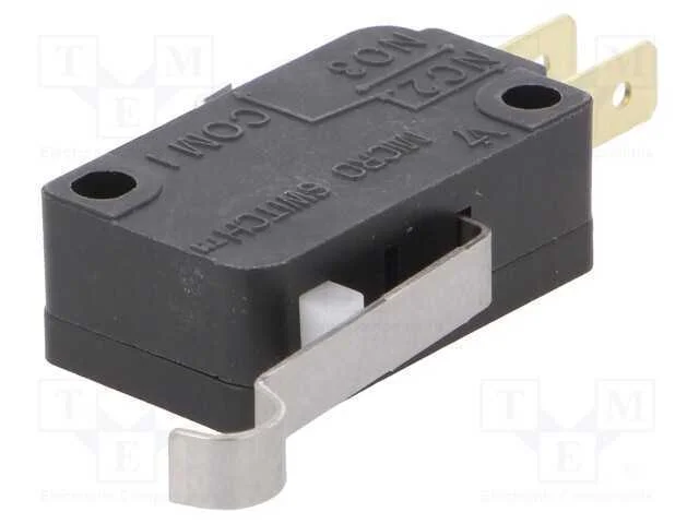 Microinterruptor Snap Action, com Alavanca Que Simula Um Rolo