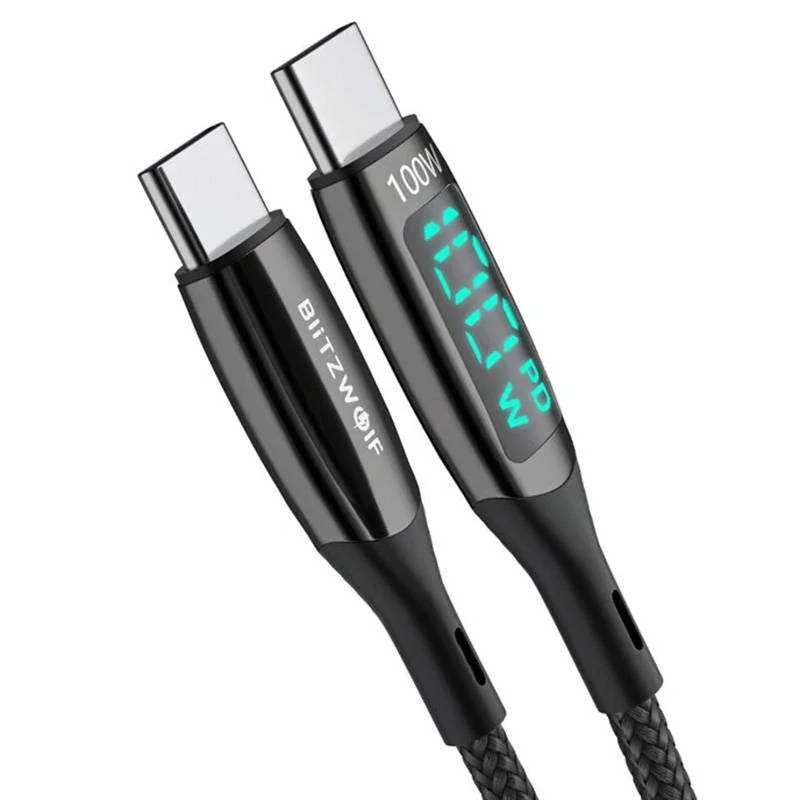 Cabo Usb-C Macho - Cabo Usb-C Macho Preto 0,9 Mts - Blitzwolf