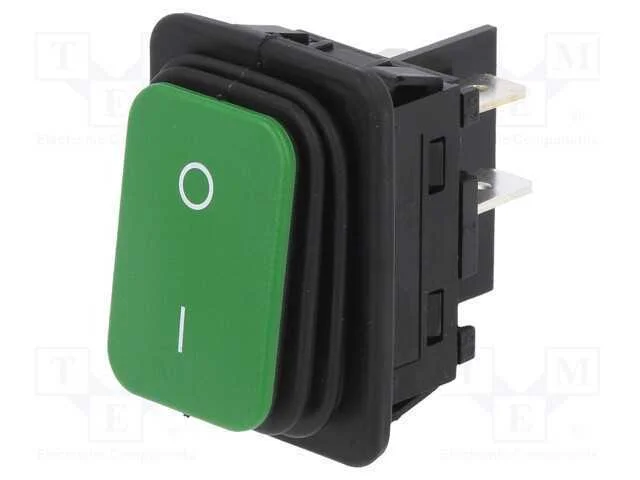 Rocker, Dpst, Pos: 2, On-Off, 20a/250vac, Verde, N&atilde;o Disp, 100mo