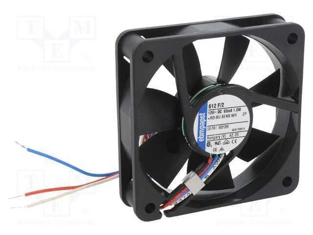 Ventilador: DC, transversal, 12VDC, 60x60x15mm, 2.