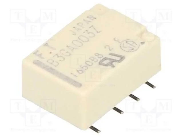 Rel&eacute;: Eletromagn&eacute;tico, Dpdt, Ubobina : 3vdc, 2a, 0,3a/125vac, Smt