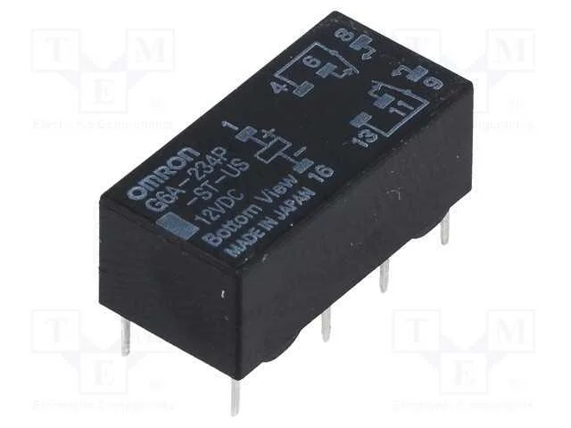 Rel&eacute;: Eletromagn&eacute;tico, Dpdt, Ubobina : 12vdc, Icontactos Max: 2a
