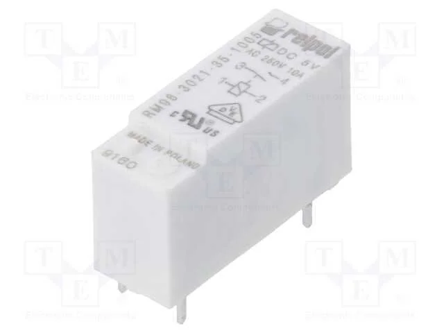 Rel&eacute;: Eletromagn&eacute;tico, Spst-No, Ubobina : 5vdc, 8a, 8a/250vac, Pcb