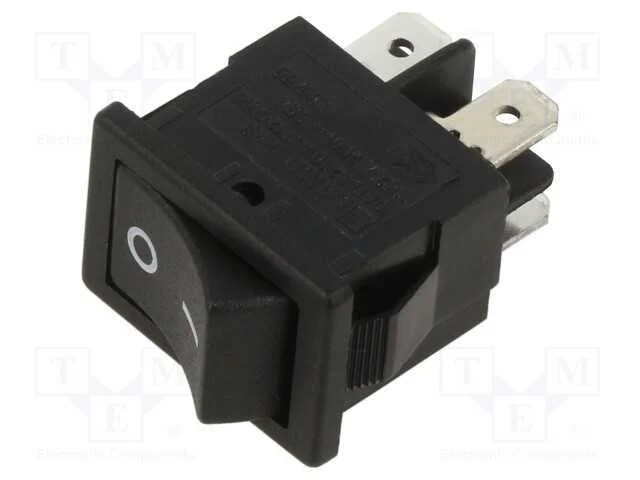 Rocker, Dpst, Pos: 2, Off-On, 10a/250vac, Preto, Rcontacto Max: 35mo
