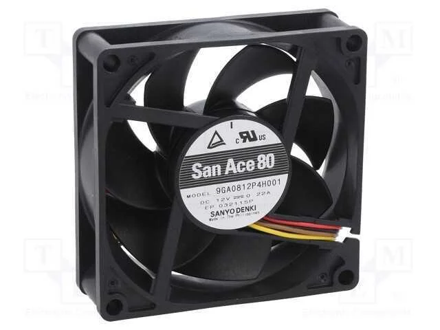 Ventilador: DC, transversal, 12VDC, 80x80x25mm, 8.