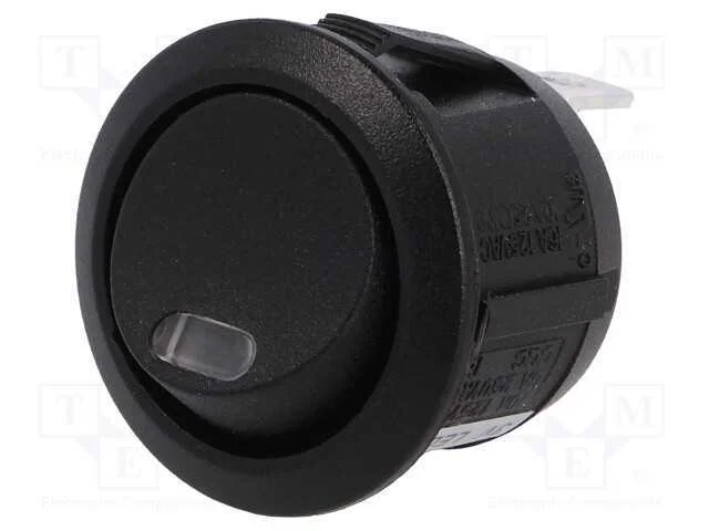 Rocker, Spst, Pos: 2, On-Off, 10a/250vac, 10a/24vdc, Preto, Led, 2v